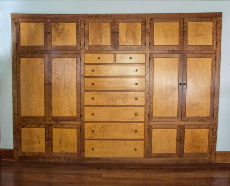 Tiger Maple and Curly Cherry shaker wall