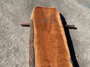 live edge curly cherry slab, hardwood tops, high quality lumber