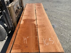 wide curly cherry lumber, wooden tops, hardwood lumber