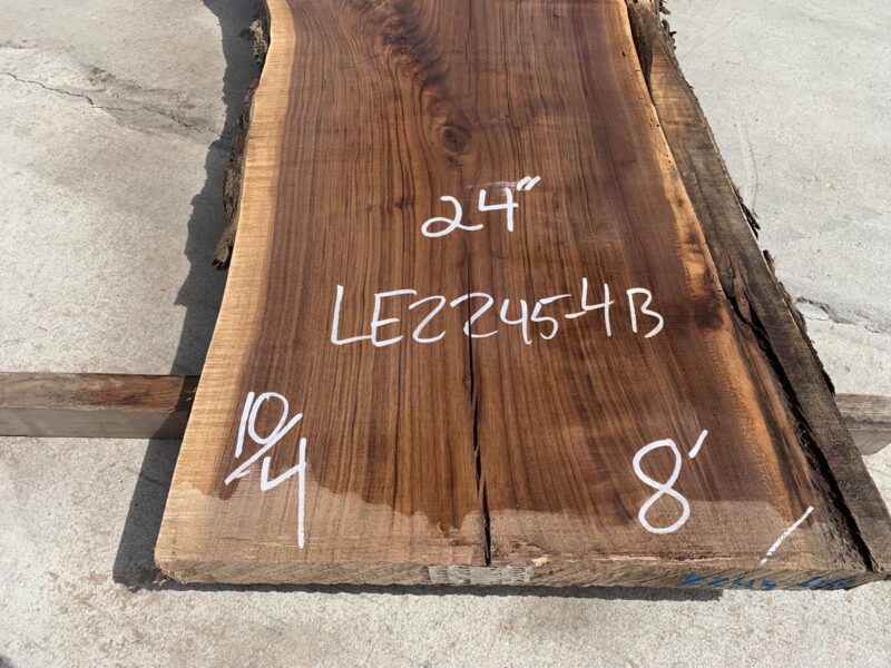 Live Edge Walnut Slab LE22454B 10/4 8' Irion Lumber Company