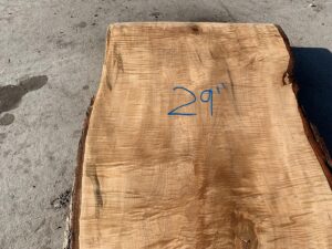 live edge tiger maple slab, hardwood tabletops, hardwood bar tops, premium lumber