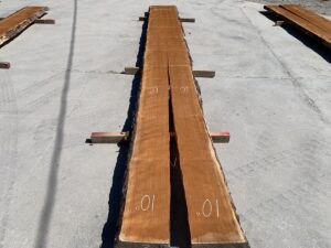 live edge curly cherry slab, hardwood lumber, long curly cherry lumber