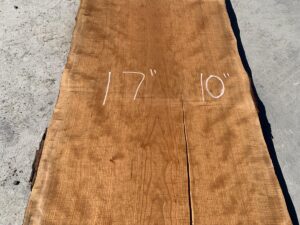 live edge curly cherry slab, hardwood lumber, long curly cherry lumber