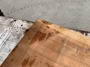 curly cherry door panel, door panel, hardwood curly cherry