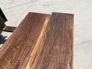 curly walnut lumber, wide walnut lumber, unsteamed walnut