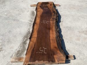 live edge walnut slab, hardwood tabletop, unsteamed walnut