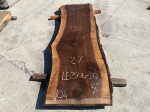 live edge walnut slab, hardwood tabletop, unsteamed walnut