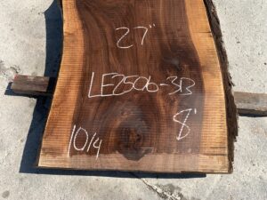 live edge walnut slab, hardwood tabletop, unsteamed walnut