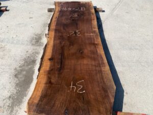 live edge walnut slab, hardwood tabletop, unsteamed walnut