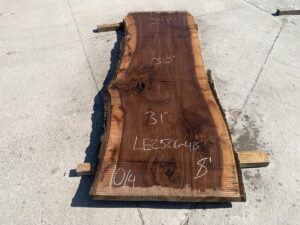 live edge walnut slab, hardwood tabletop, unsteamed walnut