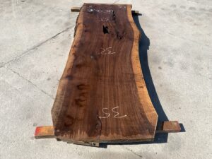 live edge walnut slab, hardwood tabletop, unsteamed walnut