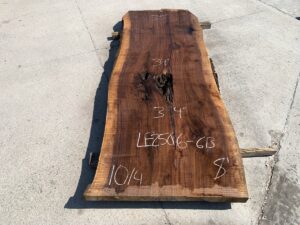 live edge walnut slab, hardwood tabletop, unsteamed walnut