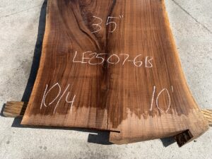 live edge walnut slab, unsteamed walnut, hardwood lumber