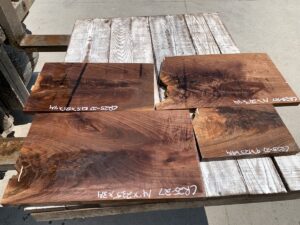 walnut crotches, door panels, drawer panels