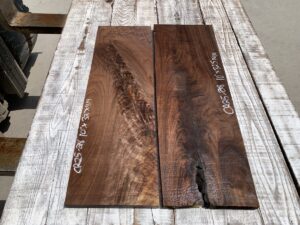 walnut crotches, door panels, drawer panels