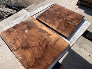 figured walnut panels, door panels, drawer panels