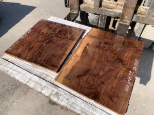 figured walnut panels, door panels, drawer panels