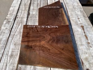 walnut crotches, drawer panels, door panels