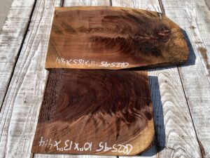 walnut crotches, drawer panels, door panels