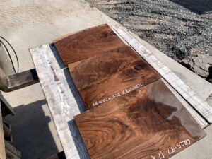 walnut crotches, drawer panels, door panels