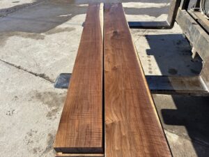 curly quartersawn walnut lumber, premium hardwood, unsteamed walnut