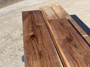 variegated walnut lumber, wide walnut lumber, unsteamed walnut