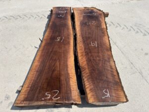 live edge walnut slab, curly walnut slab, unsteamed walnut