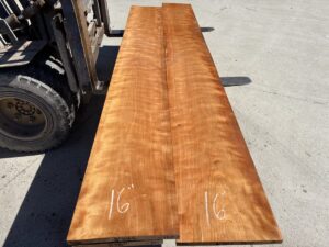 wide curly cherry lumber, hardwood lumber, high quality curly cherry lumber